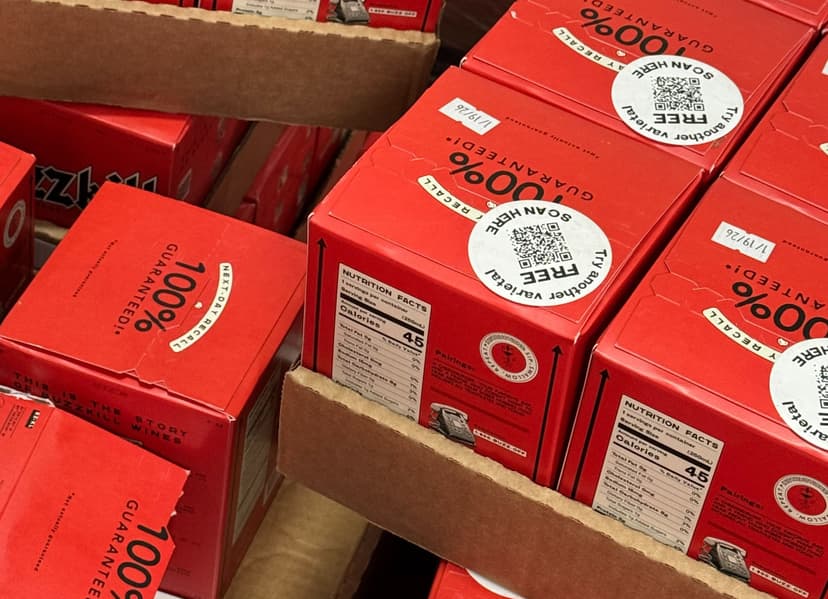 Packages with QR code stickers