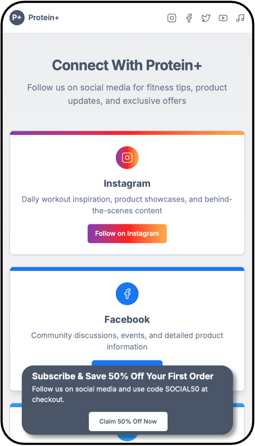 Through Social Media Links