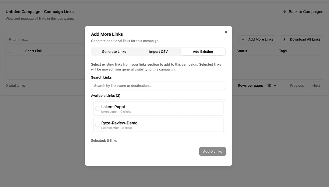 Creating a link